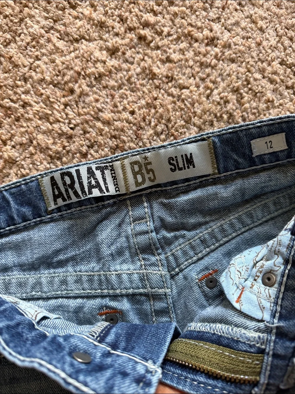 Ariat Boy’s B5 Slim Straight Jeans in Faded Blue Denim